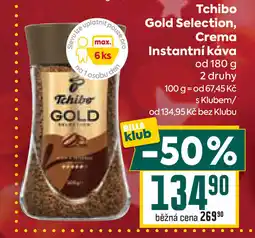 Billa Tchibo Gold Selection, Crema Instantní káva nabídka