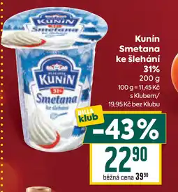 Billa Kunín Smetana ke šlehání 31% nabídka