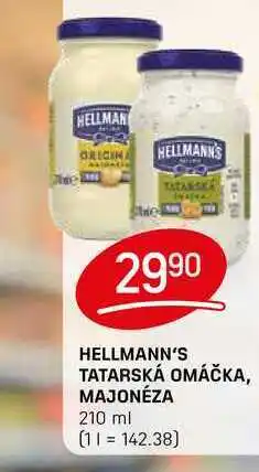 Flop HELLMANN'S TATARSKÁ OMÁČKA, MAJONÉZA 210 ml nabídka