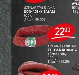 Flop BRDSKÁ KLOBÁSA různé druhy 100 g nabídka