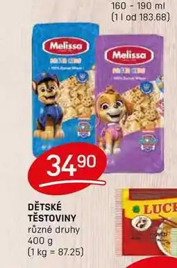 Flop DĚTSKÉ TĚSTOVINY různé druhy 400 g nabídka