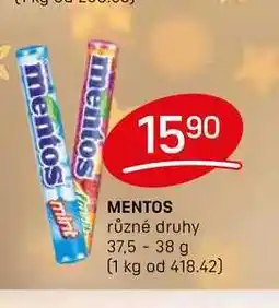 Flop MENTOS různé druhy 37,5- 38 g nabídka