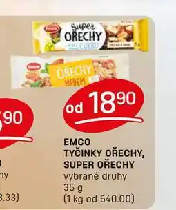 Flop EMCO TYČINKY OŘECHY, SUPER OŘECHY vybrané druhy 35 g nabídka