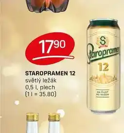 Flop STAROPRAMEN 12 světlý ležák 0,5 l, plech nabídka