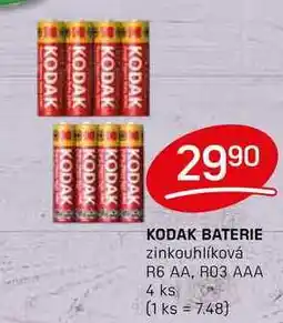Flop KODAK BATERIE zinkouhlíková R6 AA, R03 AAA 4 ks nabídka