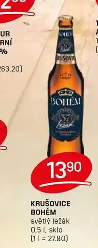 Flop KRUŠOVICE BOHÉM světlý ležák 0,5l nabídka