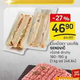 Flop LAHŮDKY VAVŘÍK SENDVIČ různé druhy 180-190 g nabídka