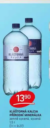 Flop KLÁŠTORNÁ KALCIA PŘÍRODNÍ MINERÁLKA jemně sycená, sycená 1,5l nabídka