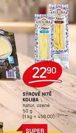 Flop SÝROVÉ NITĚ KOLIBA natur, uzené 50 g nabídka
