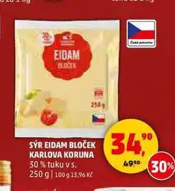 Penny Market SÝR EIDAM BLOČEK KARLOVA KORUNA, 250 g nabídka