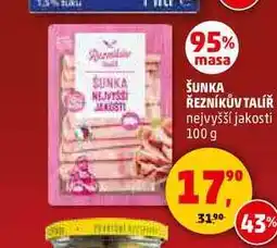 Penny Market ŠUNKA ŘEZNÍKŮV TALÍŘ nejvyšší jakosti, 100 g nabídka