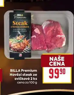 Billa BILLA Premium Hovězí steak ze svíčkové 2 ks cena za 100g nabídka