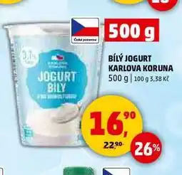 Penny Market BÍLÝ JOGURT KARLOVA KORUNA, 500 g nabídka