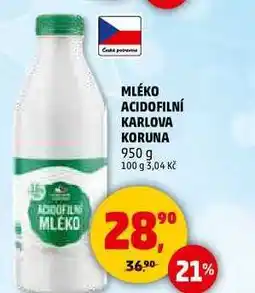 Penny Market MLÉKO ACIDOFILNÍ KARLOVA KORUNA, 950 g nabídka