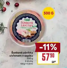 Billa Šunkové závitky s křenem v aspiku 500 g nabídka