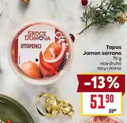 Billa Tapas Jamon serrano 70 g nabídka
