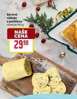Billa Sýrová roláda s pažitkou cena za 100g nabídka