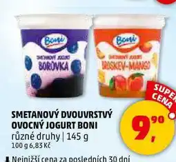 Penny Market SMETANOVÝ DVOUVRSTVÝ OVOCNÝ JOGURT BONI, 145 g nabídka