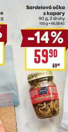 Billa Sardelová očka s kapary 90g nabídka