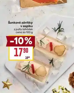 Billa Šunkové závitky v aspiku z pultu lahůdek cena za 100g nabídka