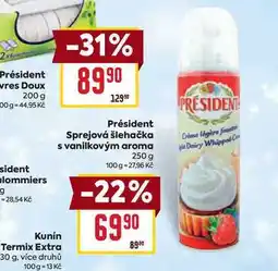 Billa Président Sprejová šlehačka s vanilkovým aroma 250 g nabídka