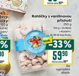 Billa Rohlíčky s vanilinovou příchutí 250 g nabídka