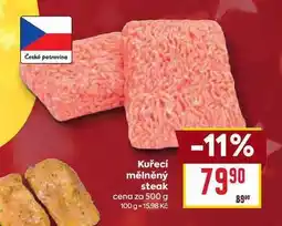 Billa Kuřecí mělněný steak cena za 500 g nabídka