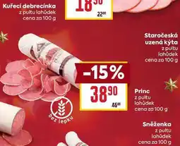 Billa Princ z pultu lahůdek cena za 100g nabídka