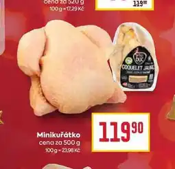 Billa Minikuřátko cena za 500 g nabídka