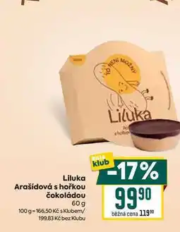 Billa Liluka Arašídová s hořkou čokoládou 60 g nabídka