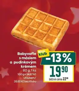Billa Babyvafle klub s máslem a pudinkovým krémem 80 g, 1 ks nabídka