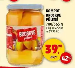 Penny Market KOMPOT BROSKVE PŮLENÉ, 700 g nabídka