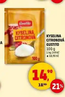 Penny Market KYSELINA CITRONOVÁ GUSTITO, 100 g nabídka