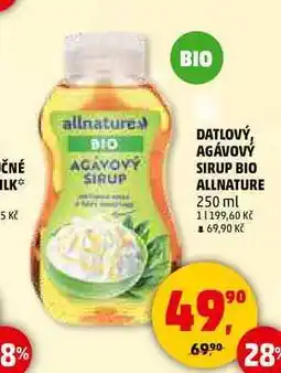 Penny Market AGÁVOVÝ SIRUP BIO ALLNATURE, 250 ml nabídka