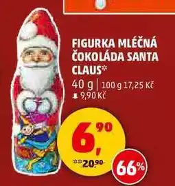 Penny Market FIGURKA MLÉČNÁ ČOKOLÁDA SANTA CLAUS, 40 g nabídka