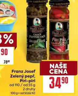 Billa Franz Josef Zelený pepř, Piri-piri od 110/ od 55 g nabídka