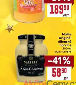Billa Maille Originál dijonská hořčice 200 ml nabídka