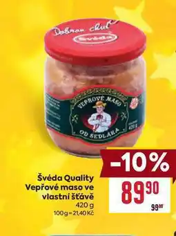 Billa Švéda Quality Vepřové maso ve vlastní šťávě 420 g nabídka