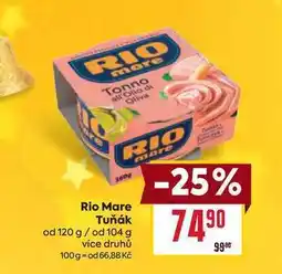 Billa Rio Mare Tuňák od 120 g / od 104 g nabídka
