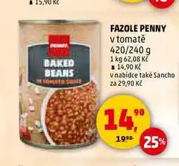 Penny Market FAZOLE PENNY v tomatě, 420 g nabídka
