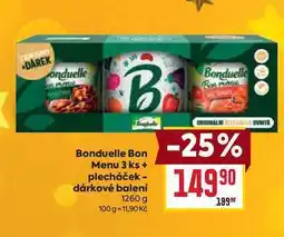 Billa Bonduelle Bon Menu 3 ks + plecháček - dárkové balení 1260 g nabídka
