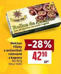 Billa Nekton Filety z ančoviček rolované skapary 50/30 g nabídka