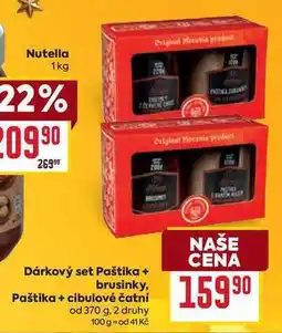Billa Dárkový set Paštika+ brusinky, Paštika + cibulové čatní od 370 g nabídka