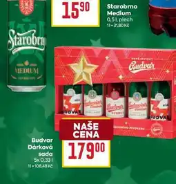 Billa Budvar Dárková sada 5x 0,33l nabídka