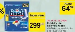 Tesco Finish Kapsle do myčky nádobí, 45-80 ks, vybrané druhy nabídka