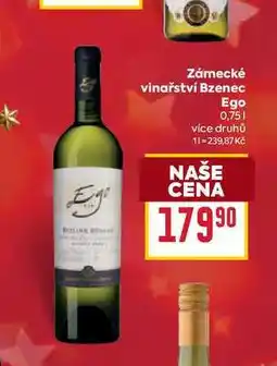 Billa Zámecké vinařství Bzenec Ego 0,75l nabídka