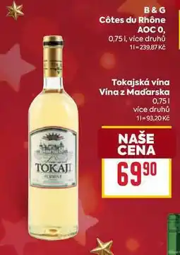 Billa Tokajská vína Vína z Maďarska 0,75l nabídka