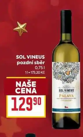 Billa SOL VINEUS pozdní sběr 0,75l nabídka