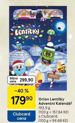 Tesco Orion Lentilky Adventní Kalendář, 193.9 g nabídka