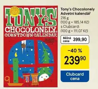 Tesco Tony's Chocolonely Advetní kalendář, 216 g nabídka